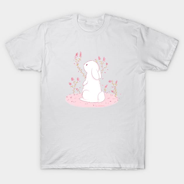 Cute Bunny with Flowers T-Shirt by ellenent